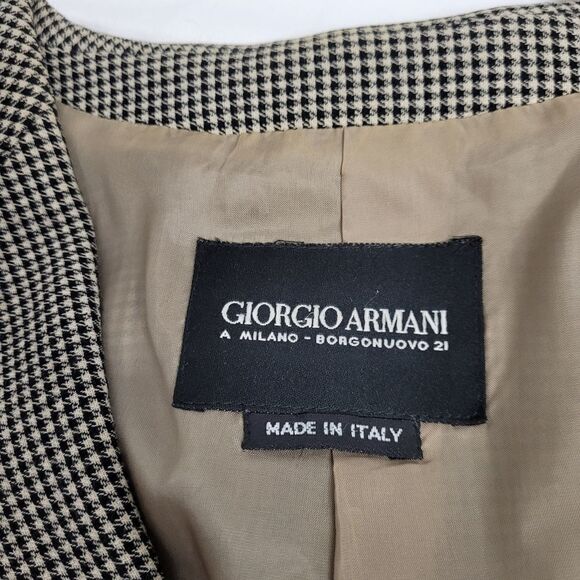 VINTAGE 90s Giorgio Armani blazer checkered plaid boxy oversized unisex 48/XL‎ - Picture 5 of 11